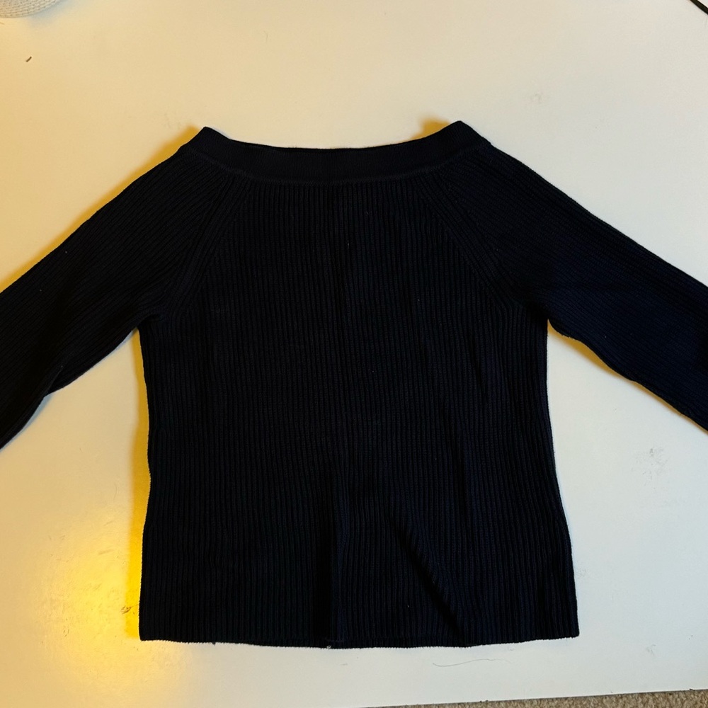Jcrew navy blue boat 3/4 sleeve sweater
